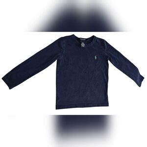 Ralph Lauren Navy Blue Kids Cotton Long Sleeve Shirt Top Tee Size 3T